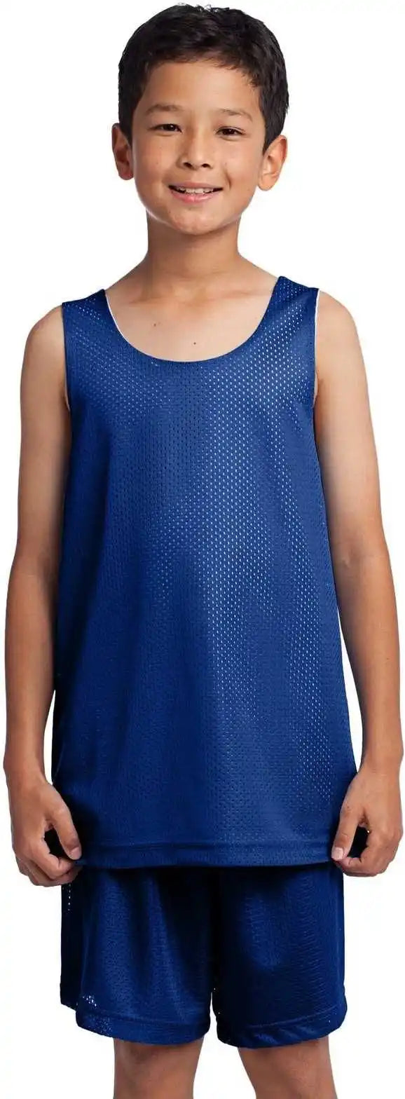 Sport-tek Yst500 Youth Posicharge Classic Mesh Reversible Tank - True Royal