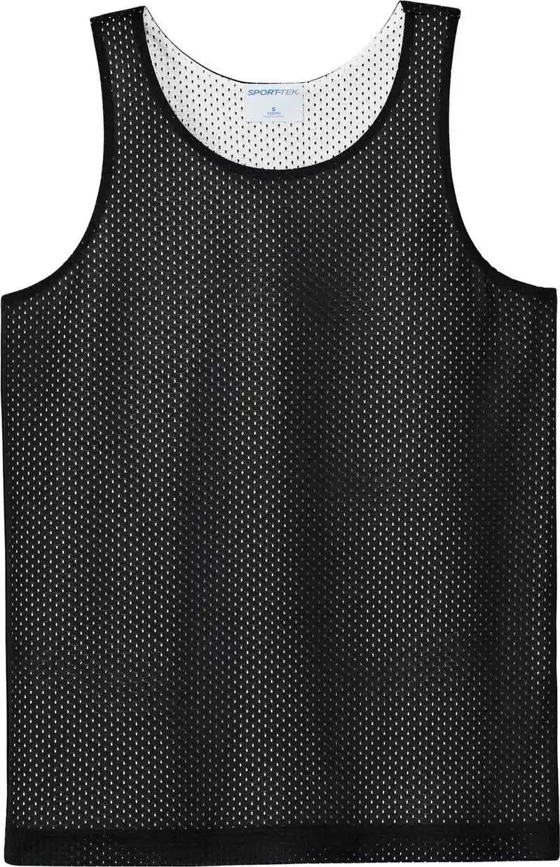 Sport Tek Yst5000 Youth Posicharge Reversible Mesh Tank Black/ White