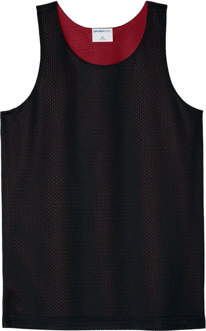 Sport-tek Yst5000 Youth Posicharge Reversible Mesh Tank - Black Deep Red