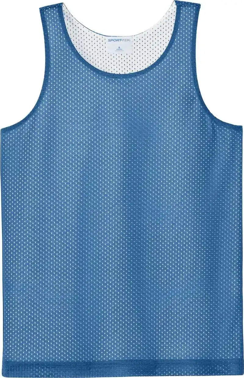 Sport Tek Yst5000 Youth Posicharge Reversible Mesh Tank Carbl/wht