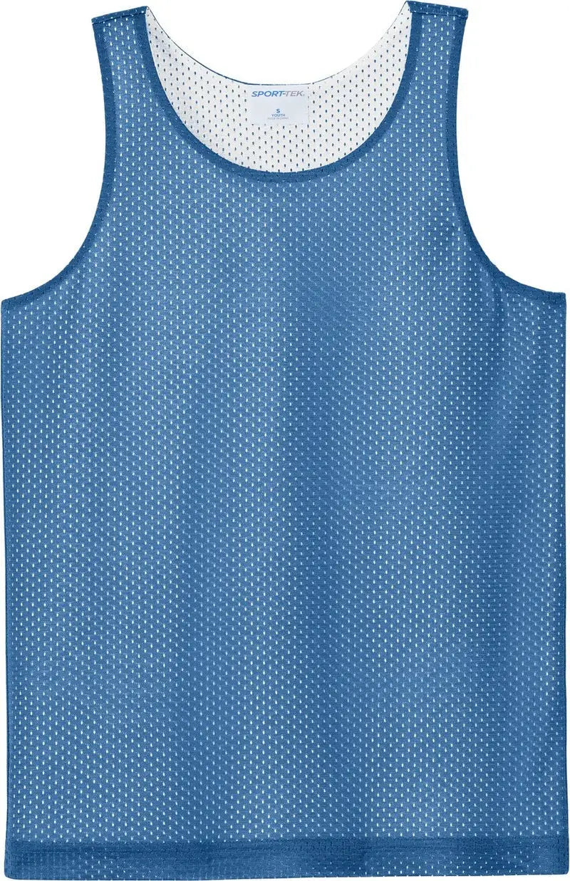 Sport-tek Yst5000 Youth Posicharge Reversible Mesh Tank - Carolina Blue White