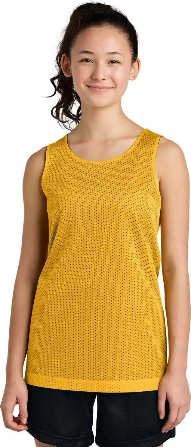 Sport-tek Yst5000 Youth Posicharge Reversible Mesh Tank - Gold/ Black