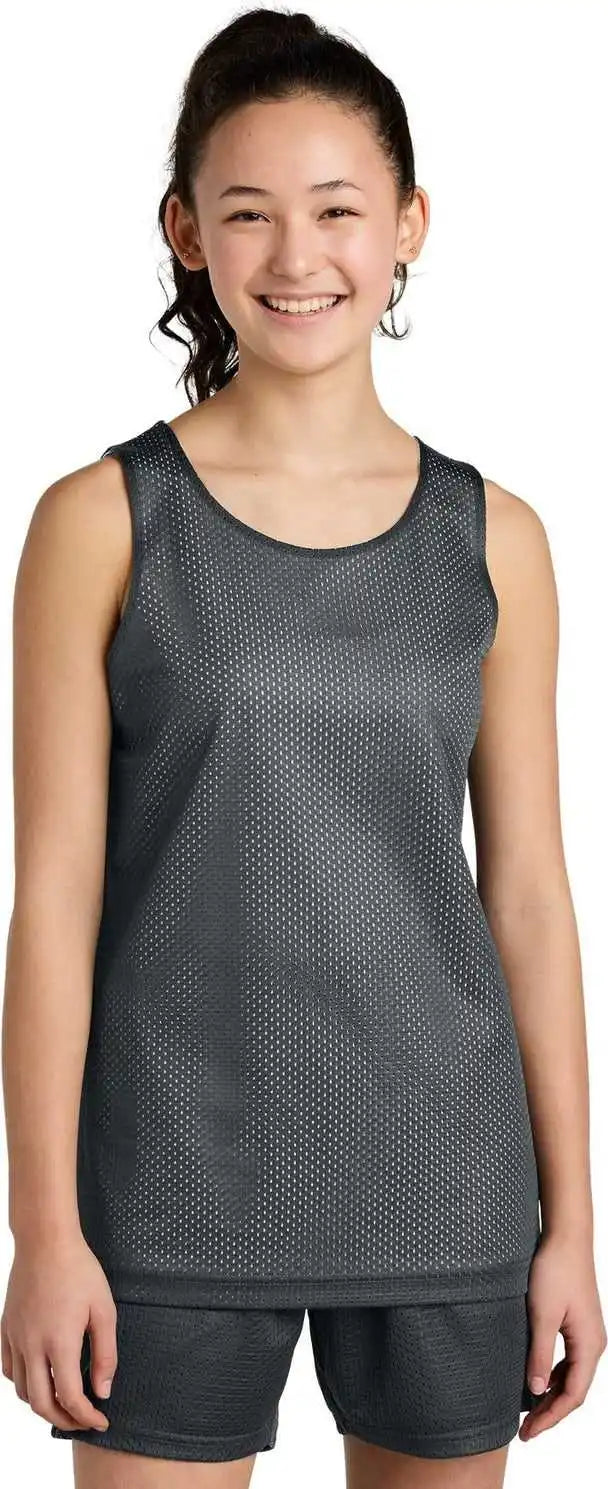 Sport-tek Yst5000 Youth Posicharge Reversible Mesh Tank - Irgy/white