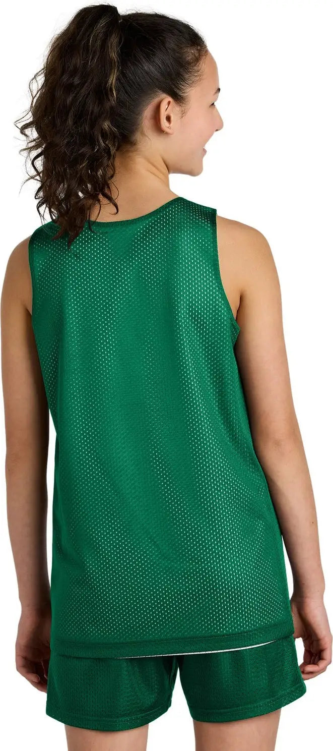 Sport-tek Yst5000 Youth Posicharge Reversible Mesh Tank - Kelly Green White