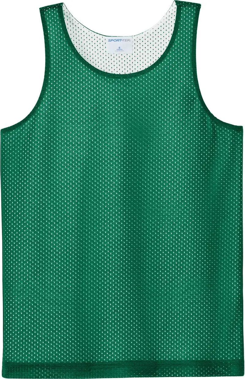 Sport-tek Yst5000 Youth Posicharge Reversible Mesh Tank - Kelly Green White