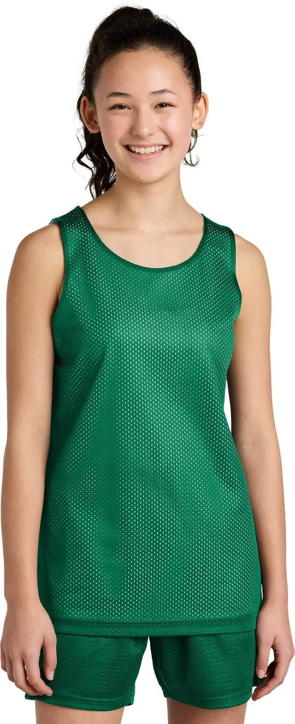 Sport-tek Yst5000 Youth Posicharge Reversible Mesh Tank - Kelly Green White - Green/ / Xs
