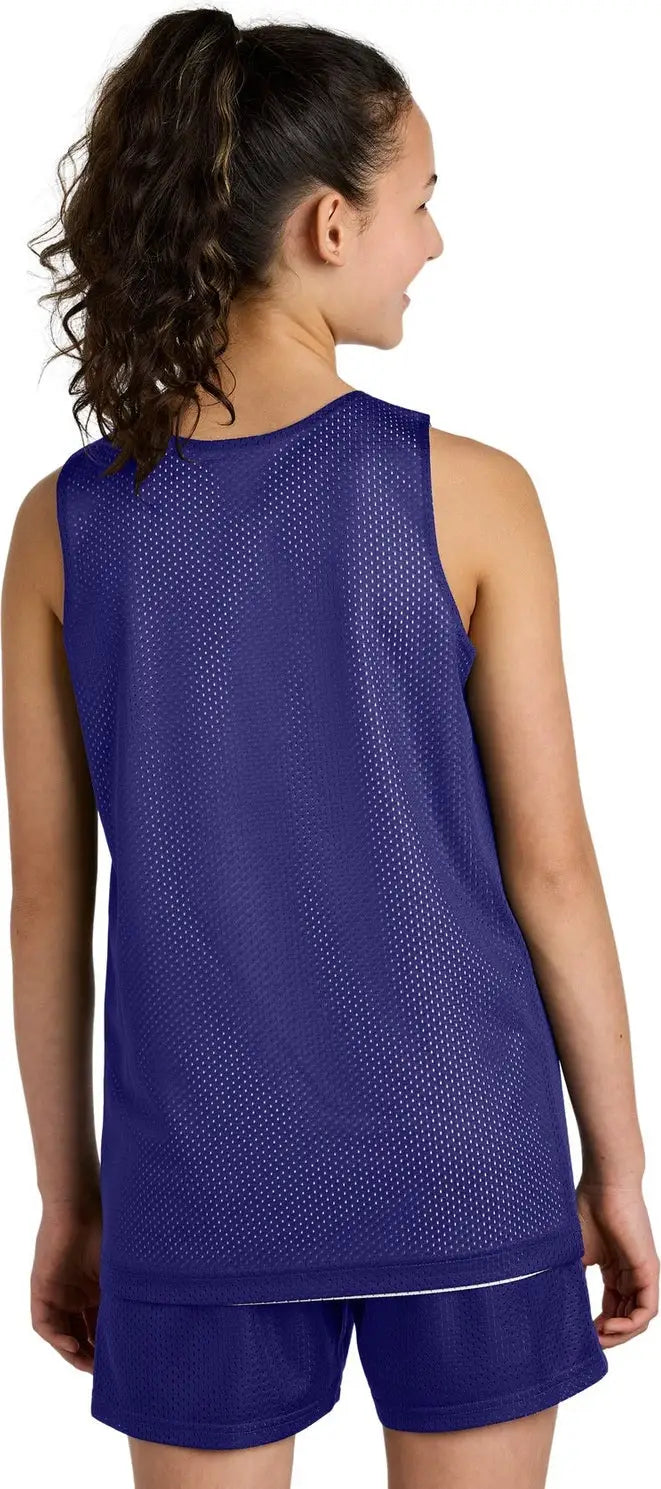 Sport-tek Yst5000 Youth Posicharge Reversible Mesh Tank - Purple White