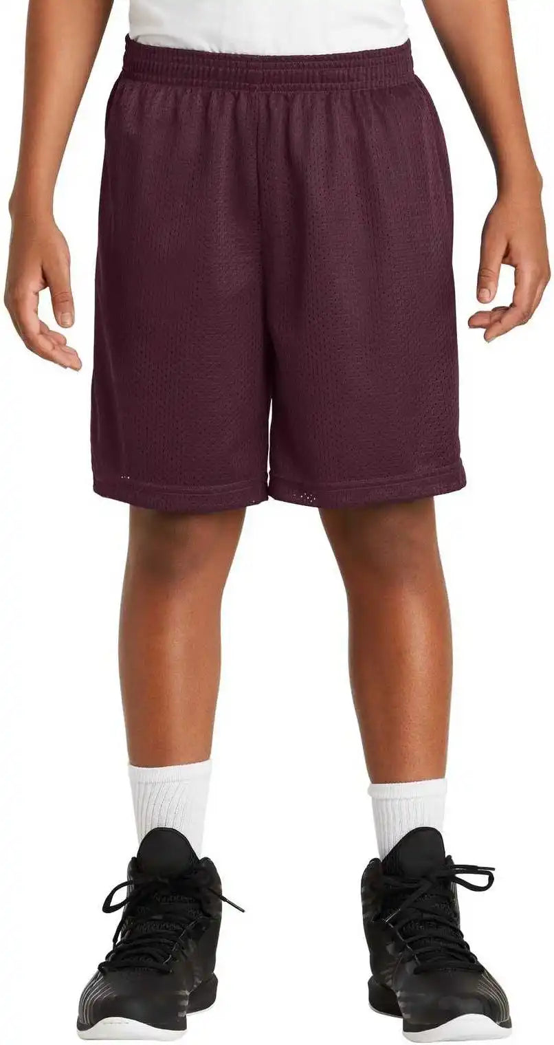 Sport-tek Yst510 Youth Posicharge Classic Mesh Short - Maroon
