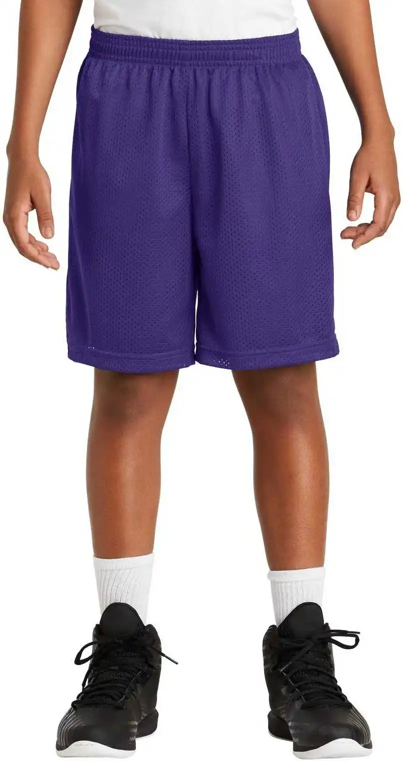 Sport-tek Yst510 Youth Posicharge Classic Mesh Short - Purple
