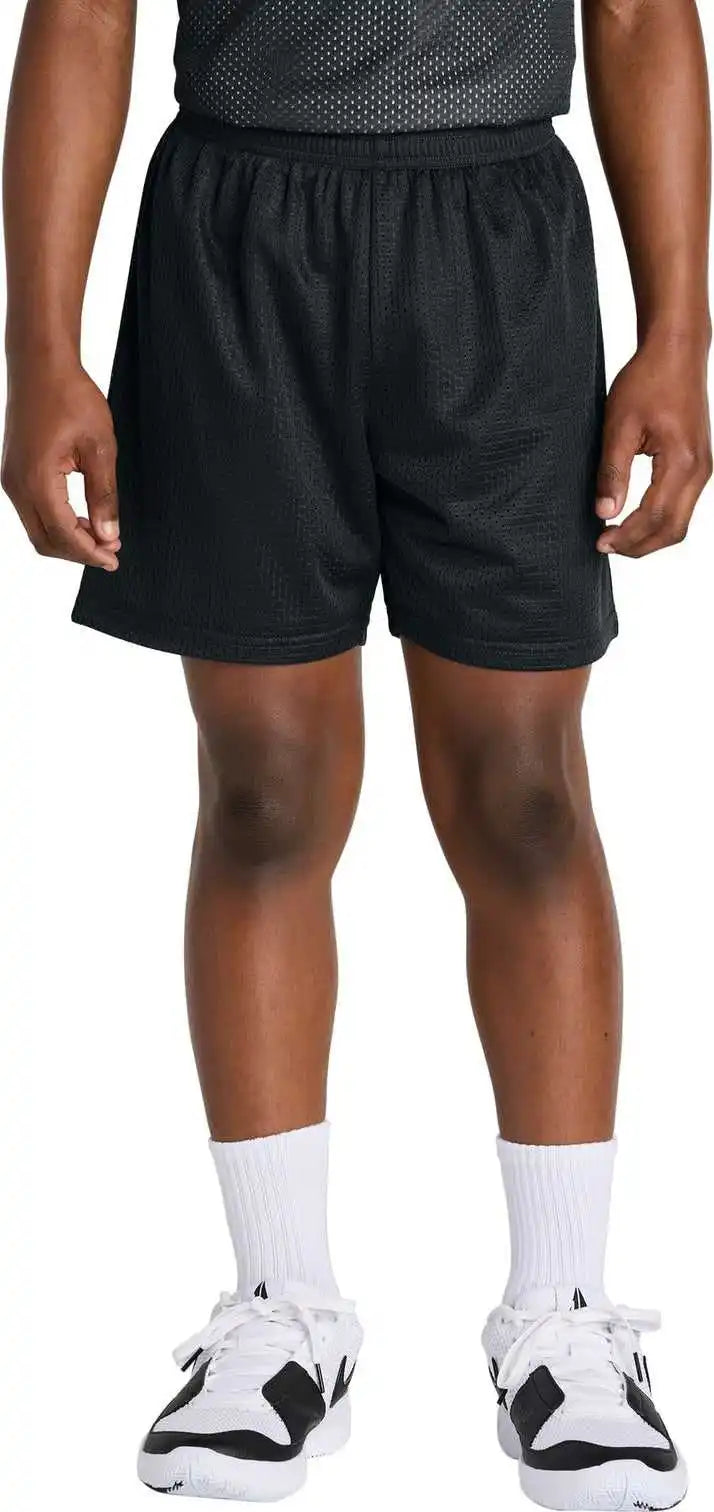Sport Tek Yst5100 Youth Posicharge Mesh 5’’ Short Black