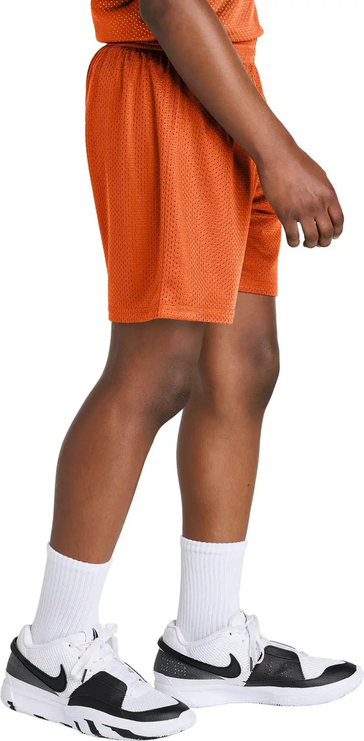 Sport-tek Yst5100 Youth Posicharge Mesh 5’’ Short - Deep Orange