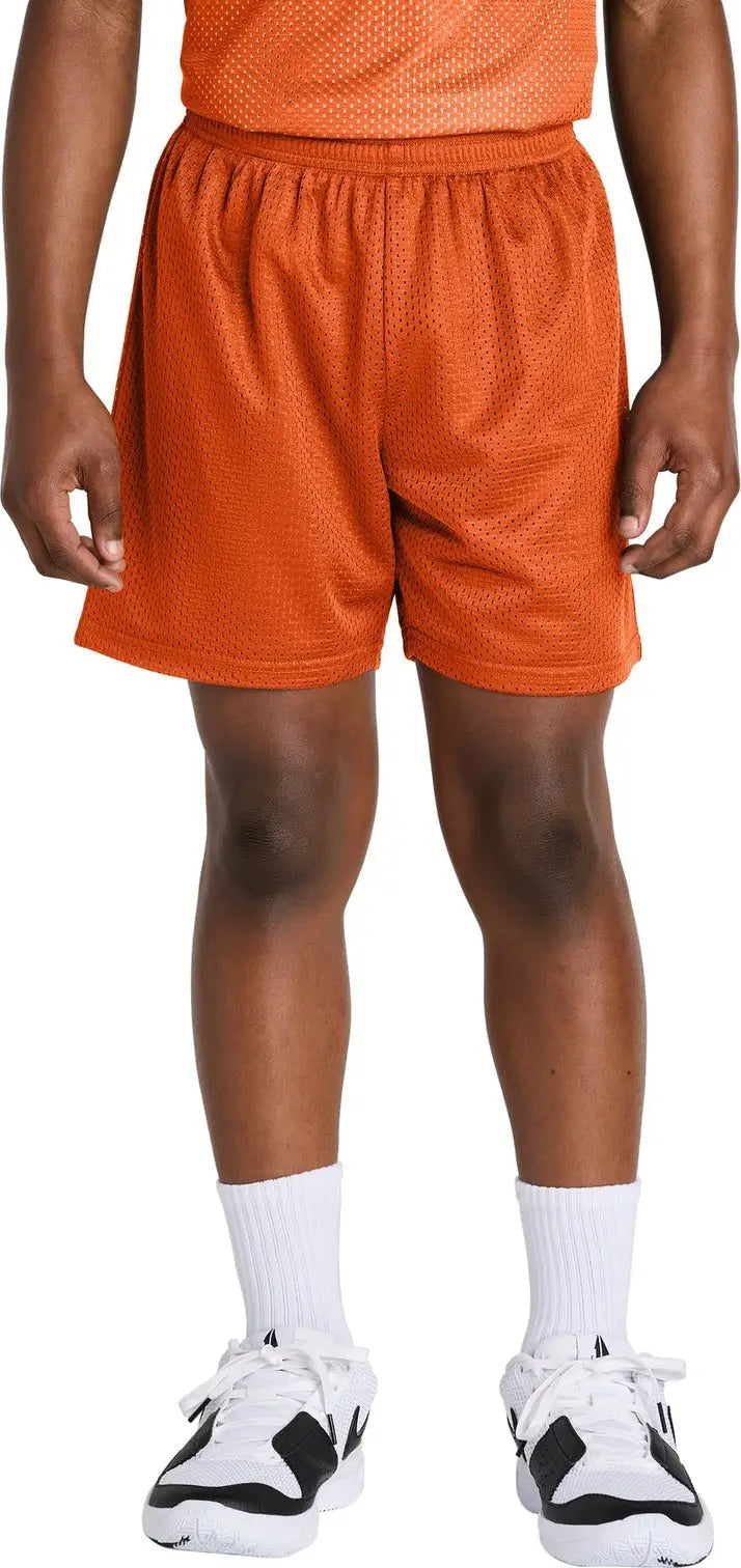 Sport-tek Yst5100 Youth Posicharge Mesh 5’’ Short - Deep Orange - Xs