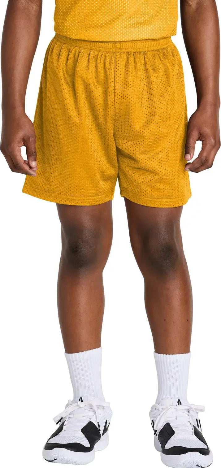 Sport-tek Yst5100 Youth Posicharge Mesh 5’’ Short - Gold