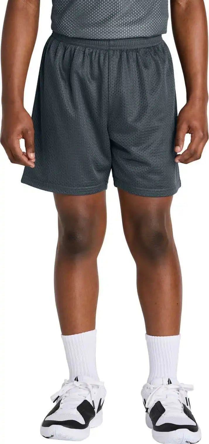 Sport-tek Yst5100 Youth Posicharge Mesh 5’’ Short - Iron Grey