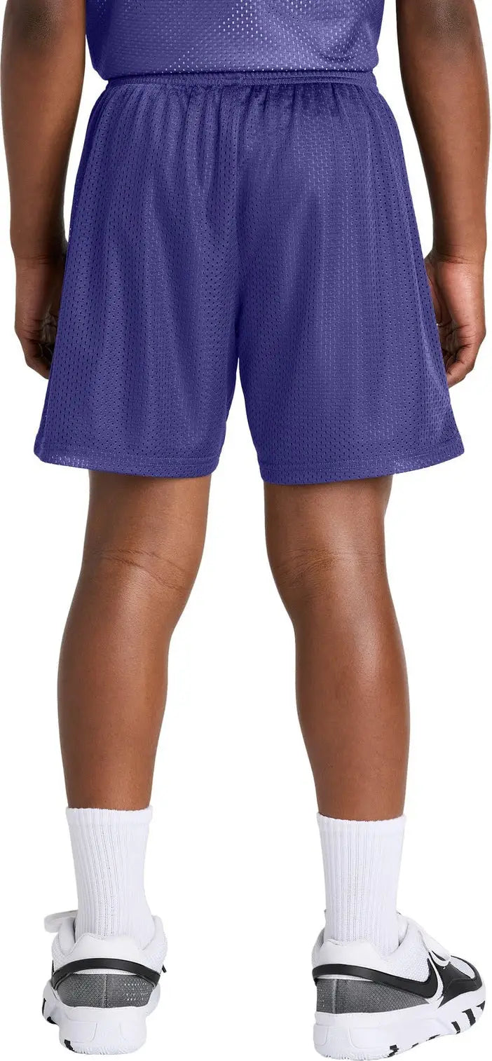 Sport-tek Yst5100 Youth Posicharge Mesh 5’’ Short - Purple