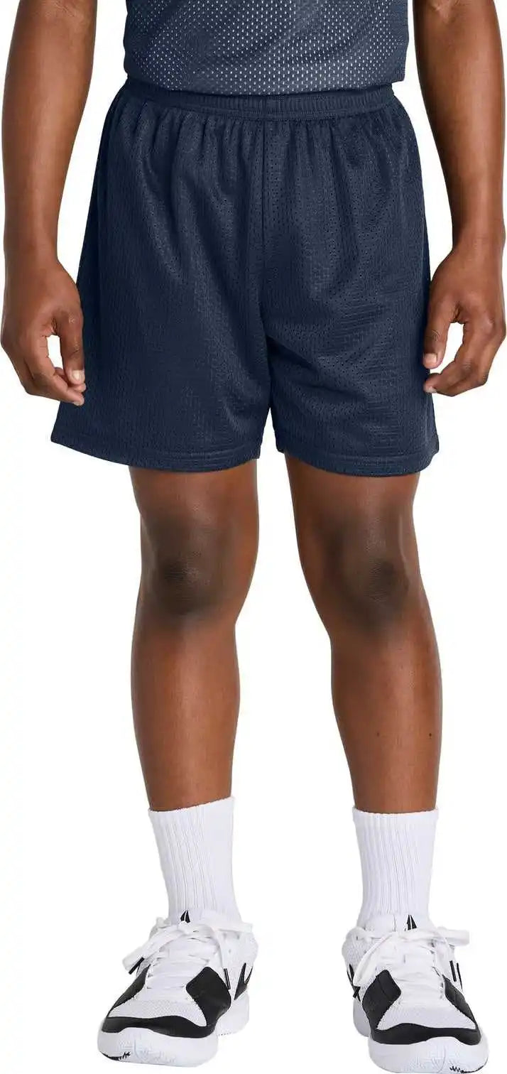 Sport Tek Yst5100 Youth Posicharge Mesh 5’’ Short True Navy