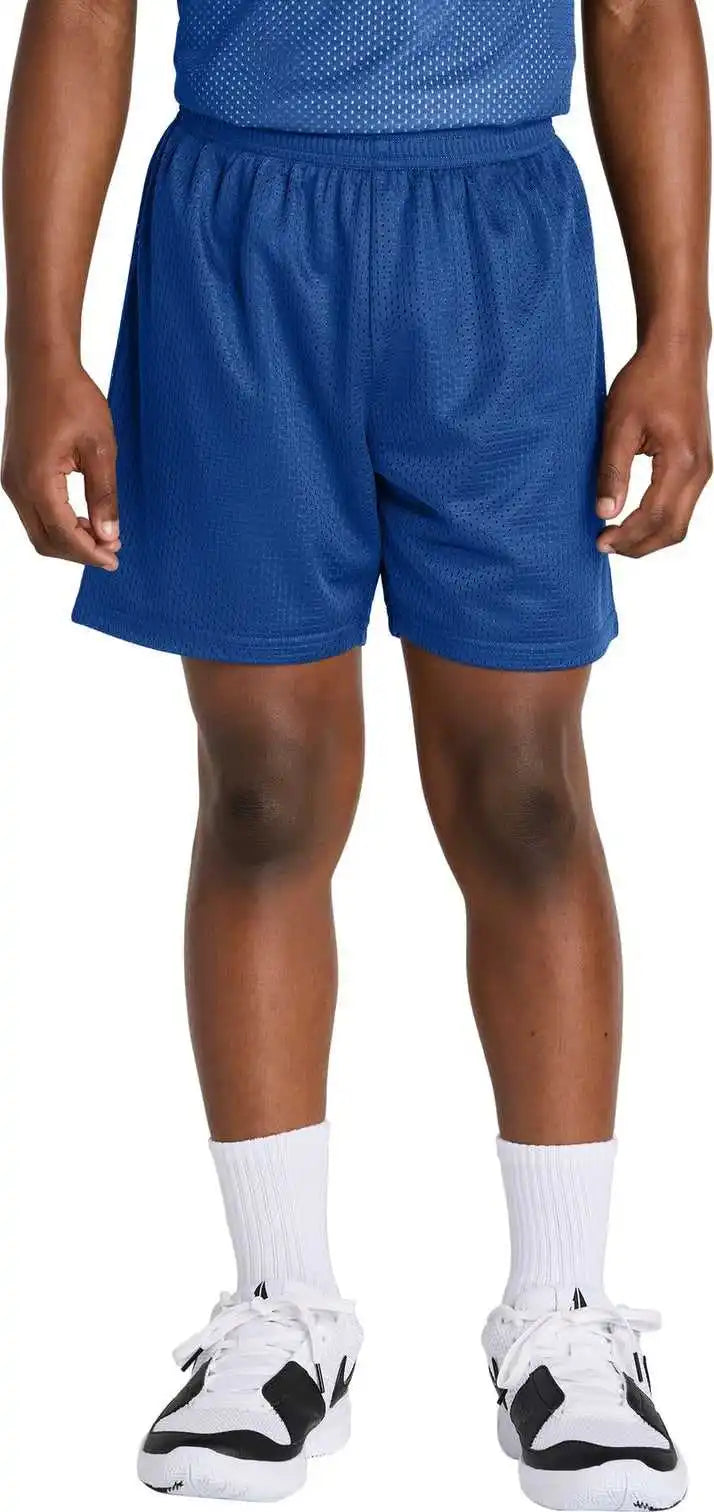 Sport Tek Yst5100 Youth Posicharge Mesh 5’’ Short True Royal