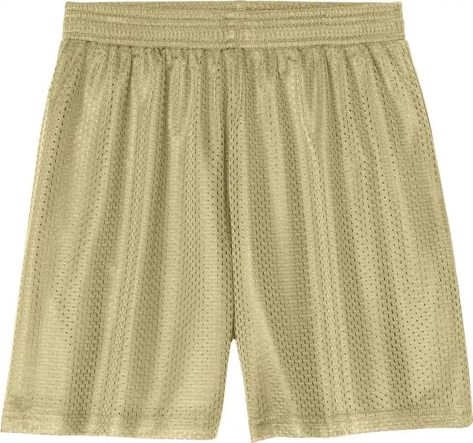 Sport Tek Yst5100 Youth Posicharge Mesh 5’’ Short Vegasgold
