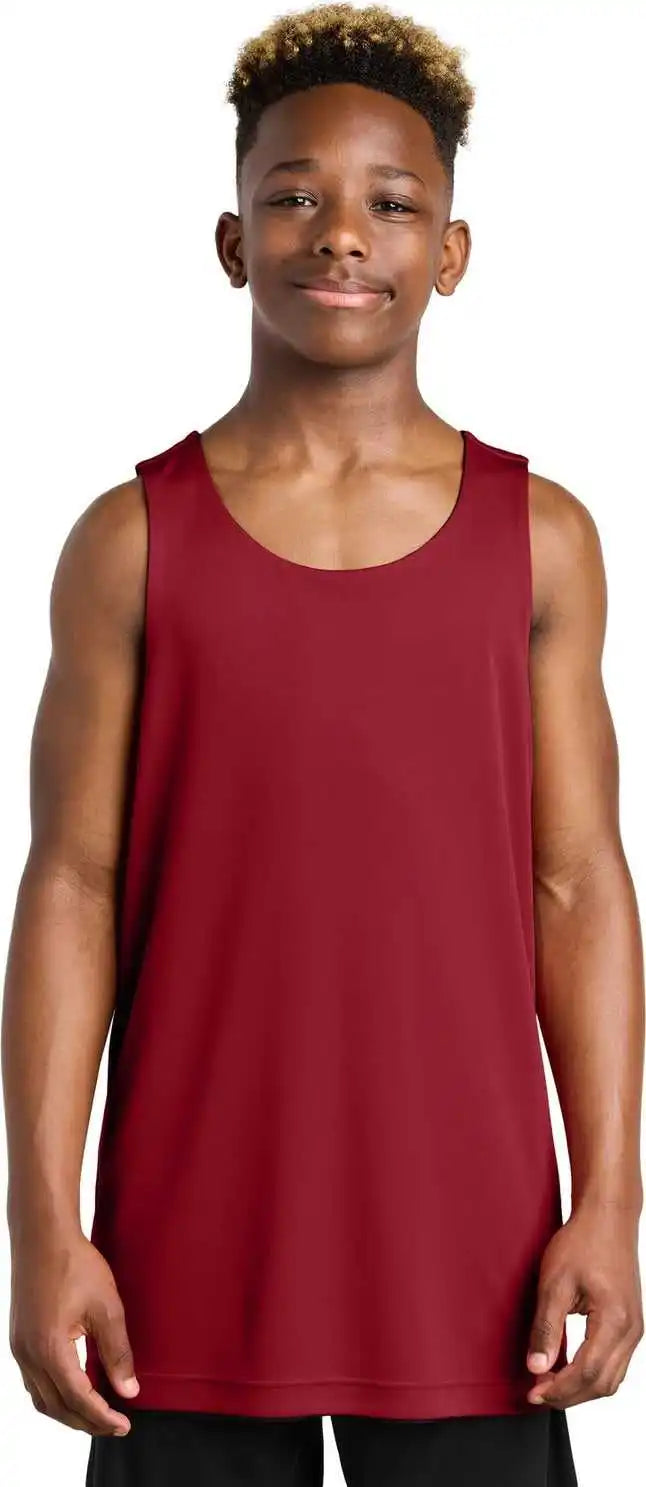 Sport Tek Yst551 Youth Posicharge Competitor Rev Tank Dprd/blk