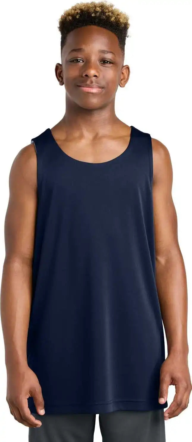 Sport Tek Yst551 Youth Posicharge Competitor Rev Tank True Navy/ White