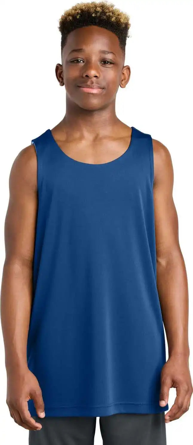 Sport Tek Yst551 Youth Posicharge Competitor Rev Tank True Royal/ White