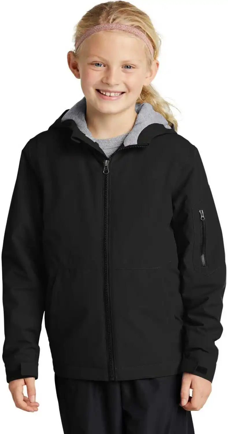 Sport Tek Yst56 Youth Waterproof Insulated Jacket Black
