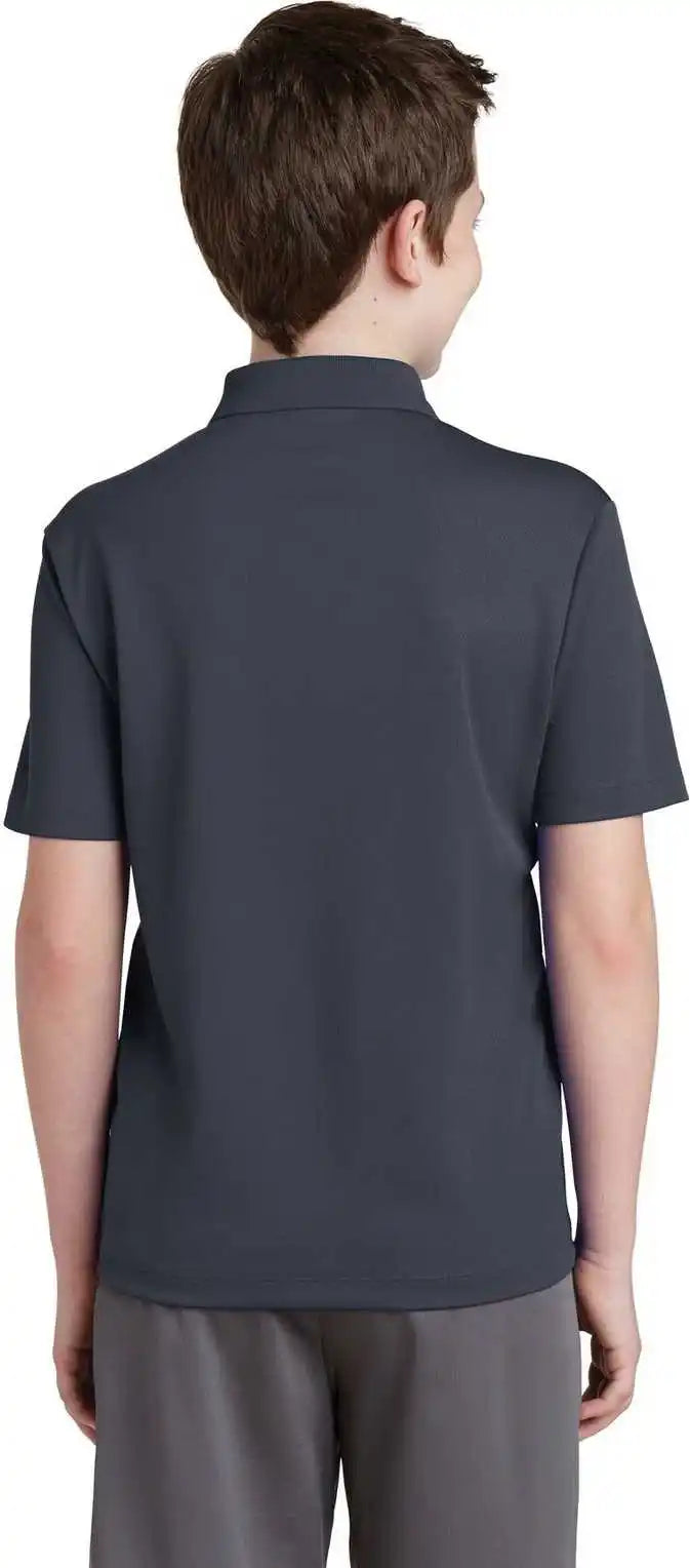 Sport Tek Yst640 Youth Posicharge Racermesh Polo Graphite