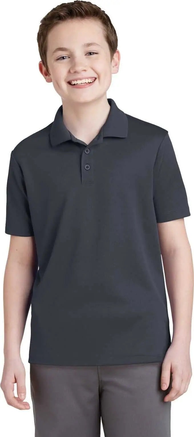 Sport-tek Yst640 Youth Posicharge Racermesh Polo - Graphite