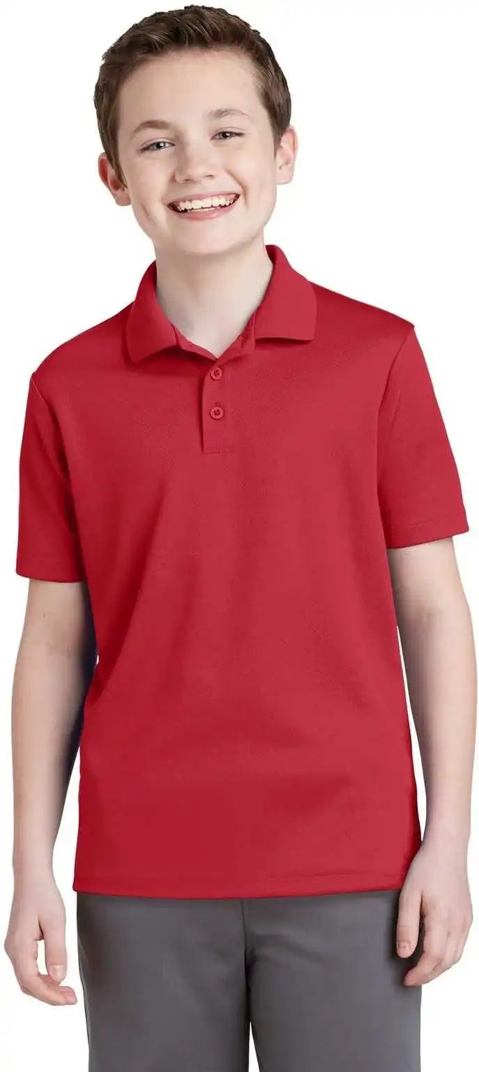 Sport Tek Yst640 Youth Posicharge Racermesh Polo True Red