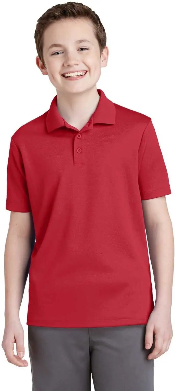 Sport-tek Yst640 Youth Posicharge Racermesh Polo - True Red