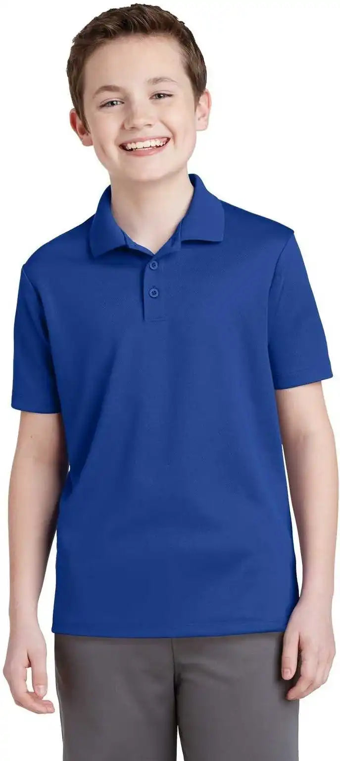Sport Tek Yst640 Youth Posicharge Racermesh Polo True Royal