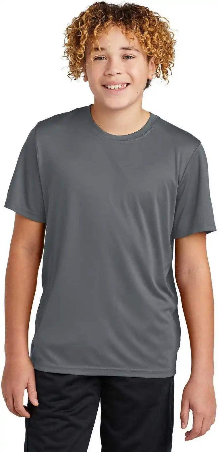 Sport Tek Yst720 Youth Posicharge Re Compete Tee Iron Grey
