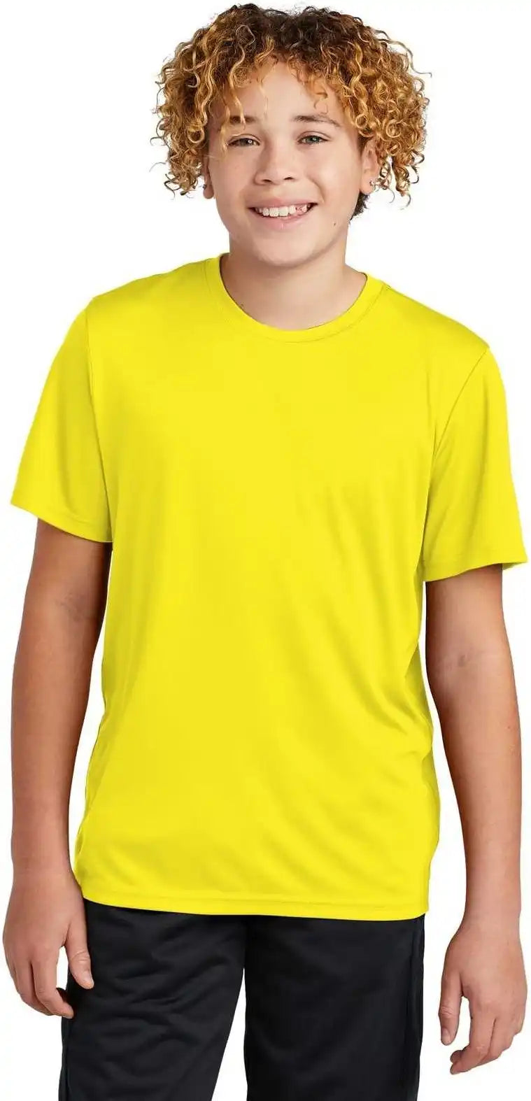 Sport Tek Yst720 Youth Posicharge Re Compete Tee Neon Yellow