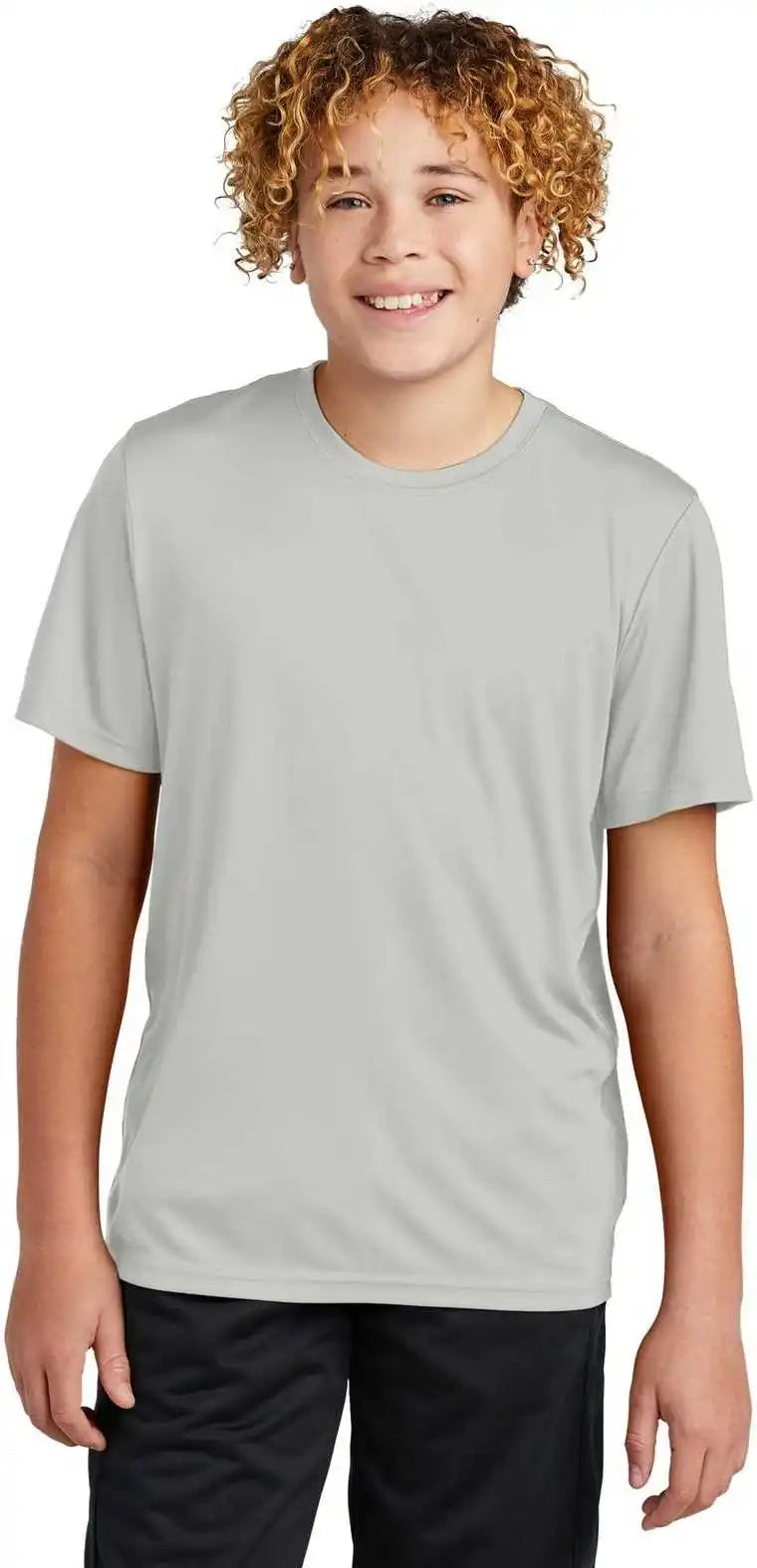 Sport Tek Yst720 Youth Posicharge Re Compete Tee Silver