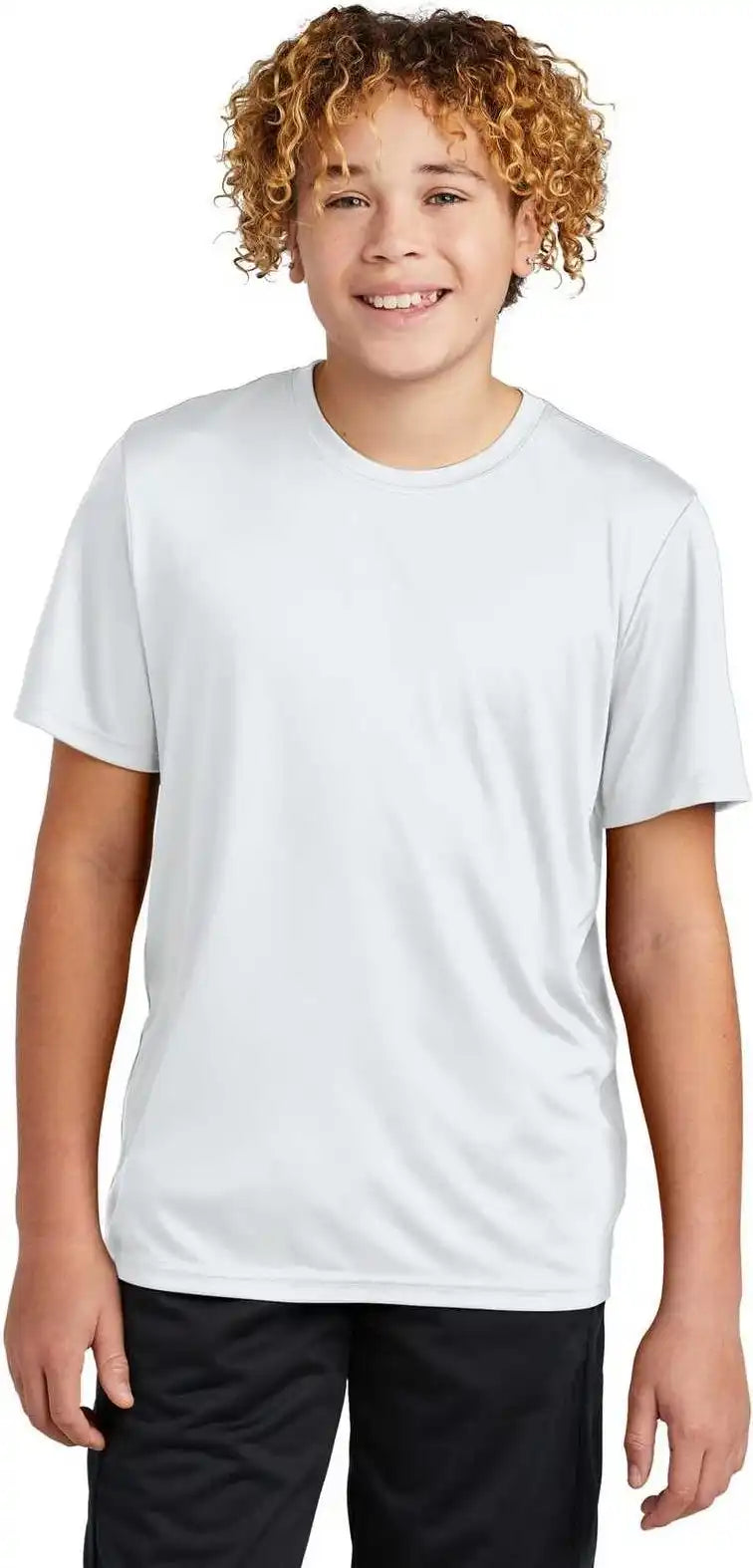 Sport-tek Yst720 Youth Posicharge Re-compete Tee - White