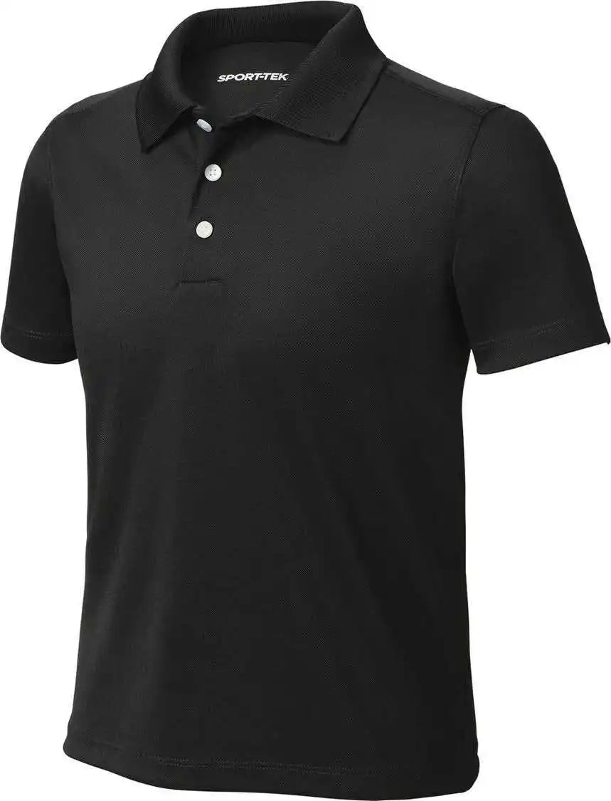 Sport Tek Yst740 Youth Uv Micropique Polo Black
