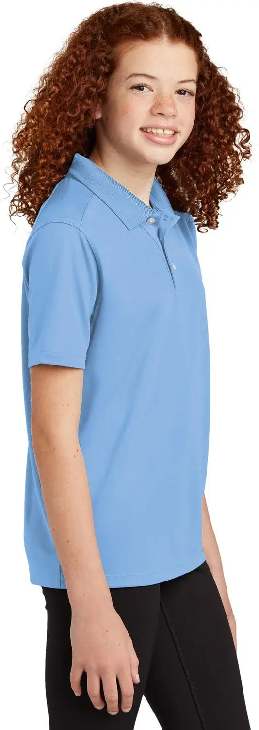 Sport-tek Yst740 Youth Uv Micropique Polo - Carolina Blue