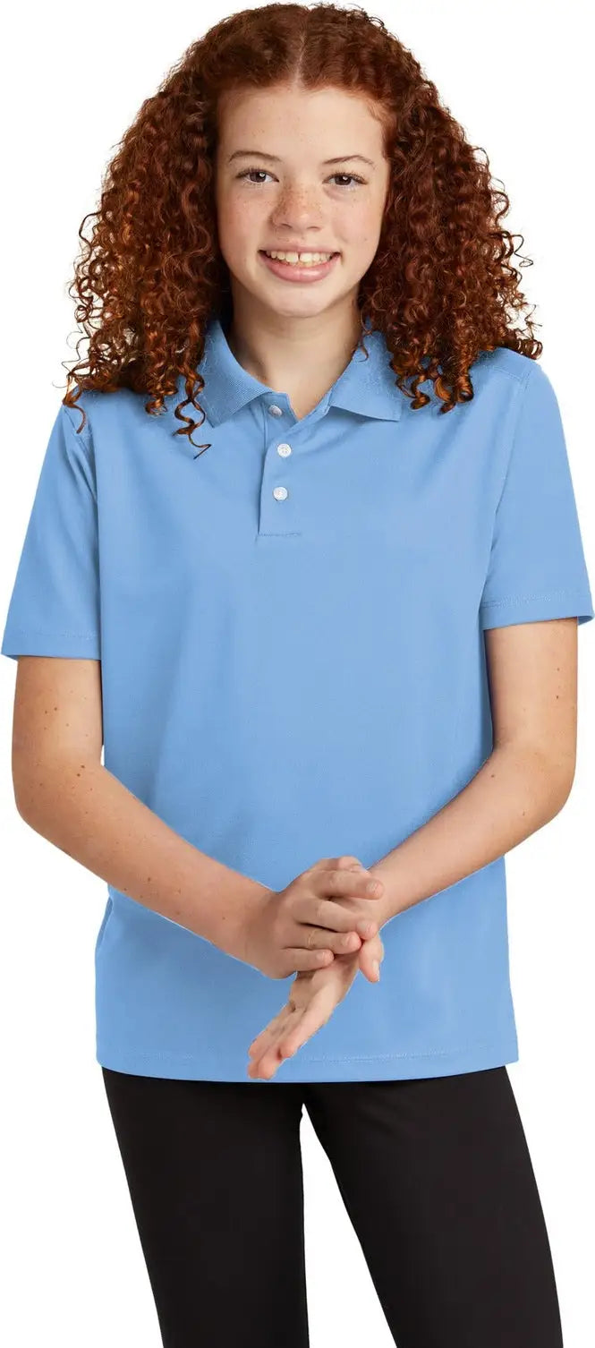 Sport-tek Yst740 Youth Uv Micropique Polo - Carolina Blue - Xs