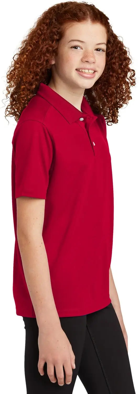Sport-tek Yst740 Youth Uv Micropique Polo - Deep Red