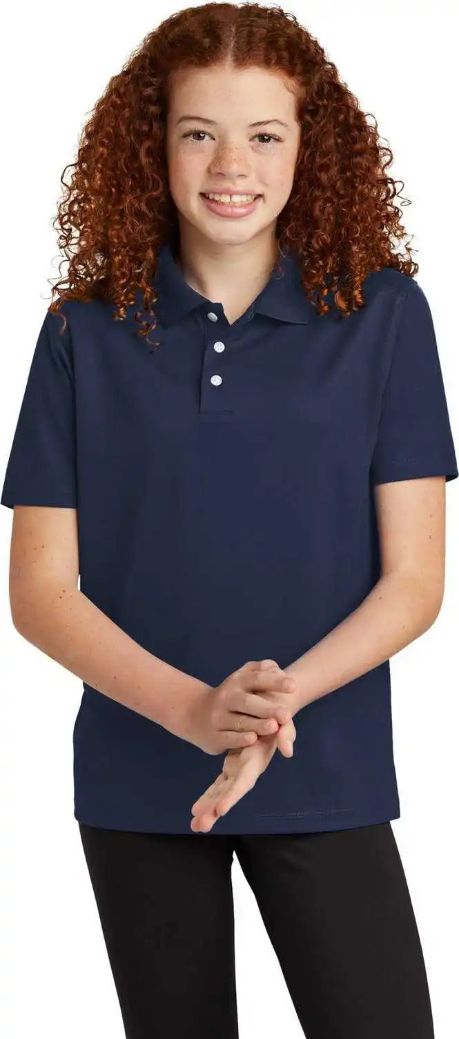 Sport Tek Yst740 Youth Uv Micropique Polo True Navy