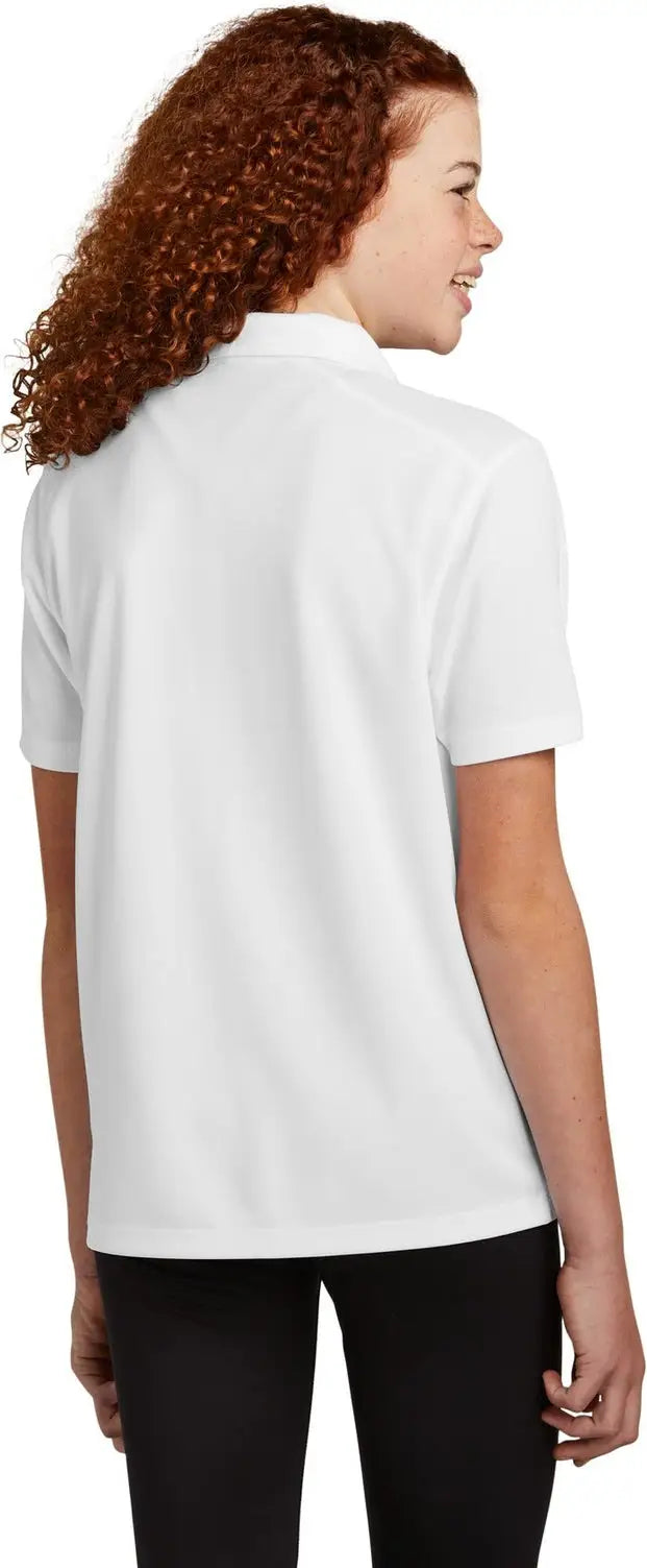 Sport-tek Yst740 Youth Uv Micropique Polo - White