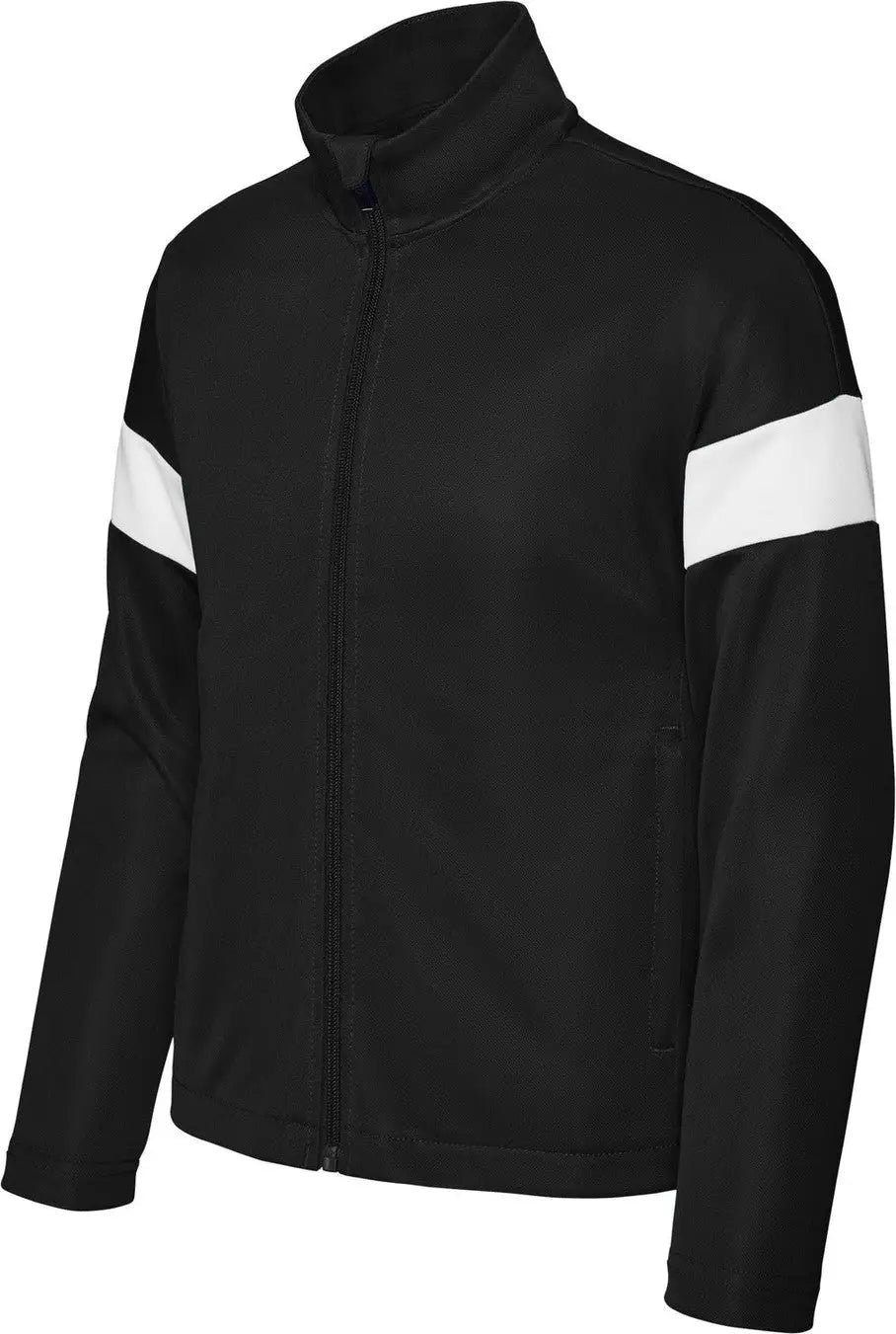 Sport-tek Yst800 Youth Travel Full-zip Jacket - Black White