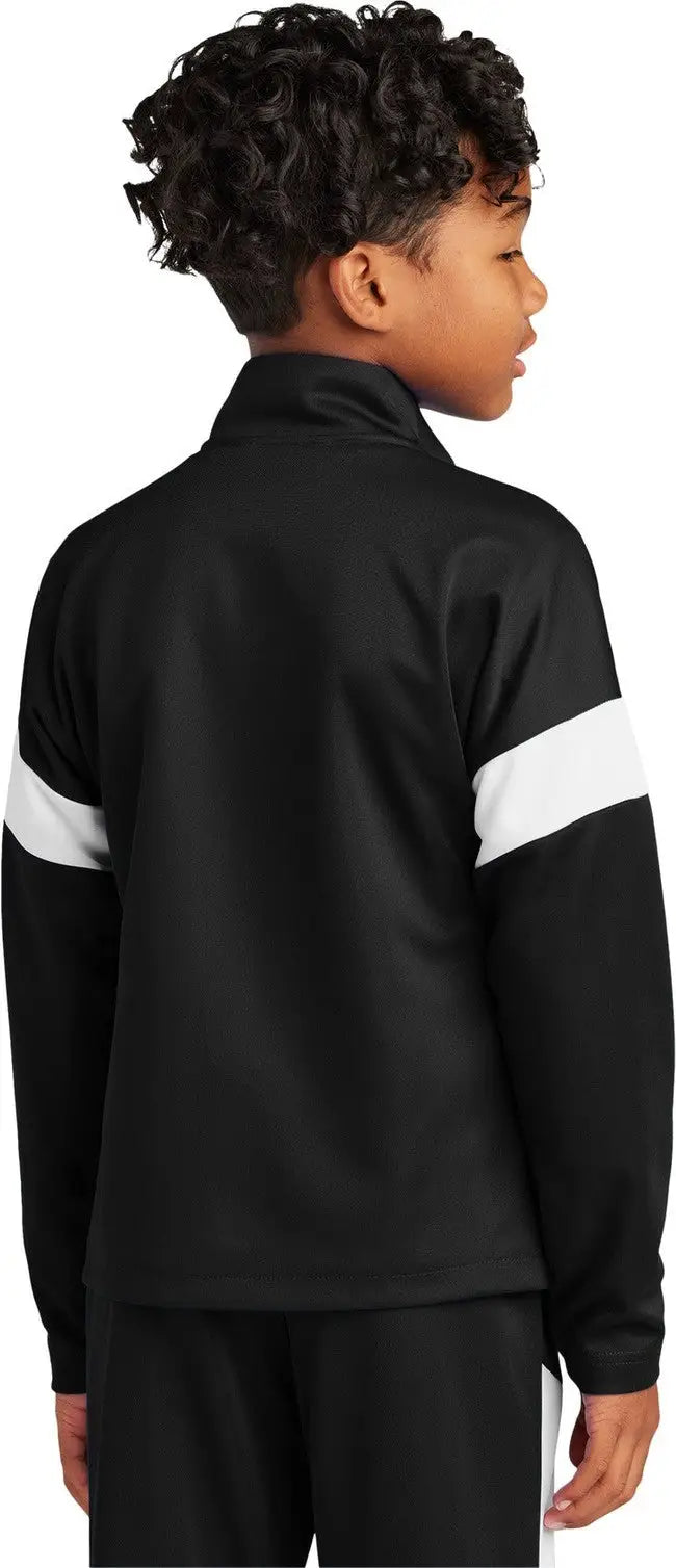 Sport-tek Yst800 Youth Travel Full-zip Jacket - Black White