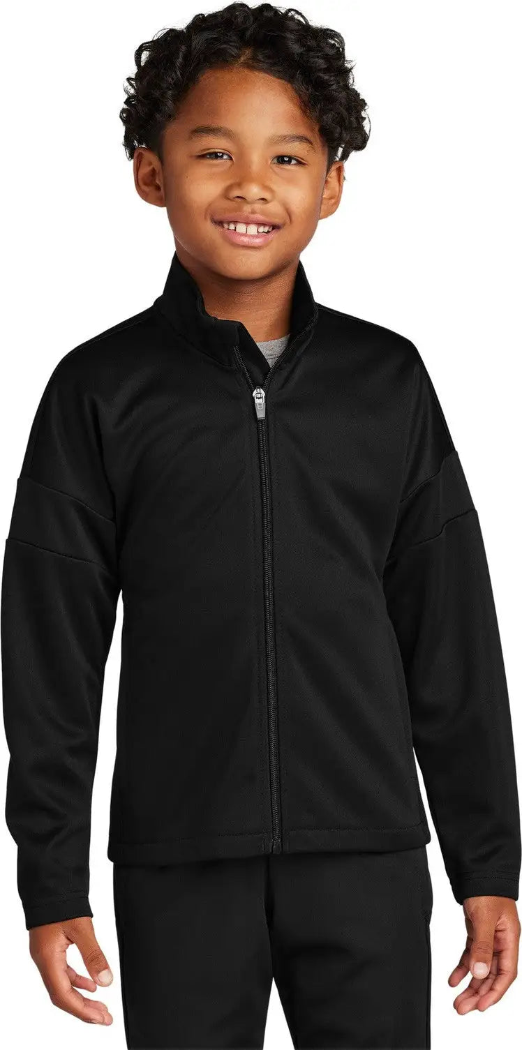 Sport-tek Yst800 Youth Travel Full-zip Jacket - Black