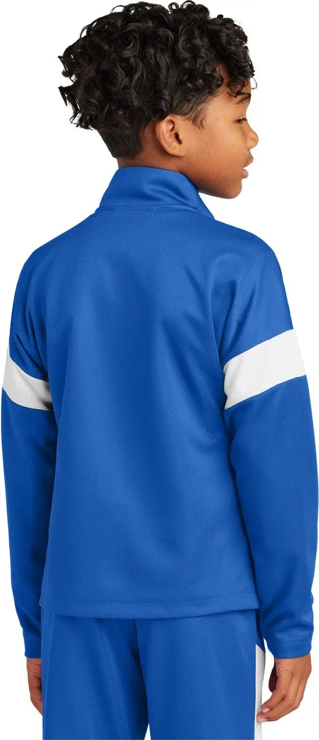 Sport-tek Yst800 Youth Travel Full-zip Jacket - True Royal White