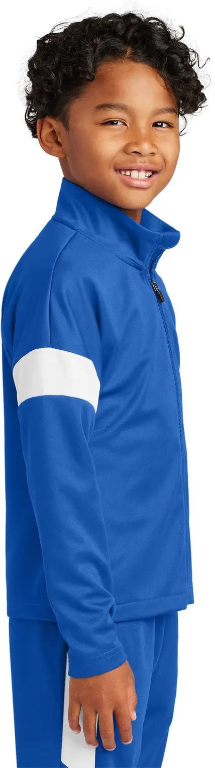 Sport-tek Yst800 Youth Travel Full-zip Jacket - True Royal White
