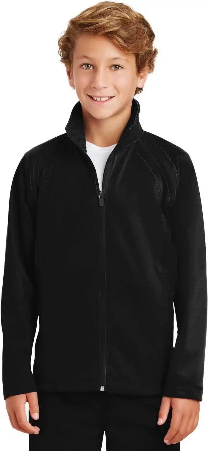 Sport-tek Yst90 Youth Tricot Track Jacket - Black