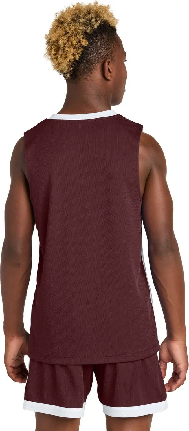 Sport-tek Yst900 Youth Rival Basketball Rev Jersey - Maroon White