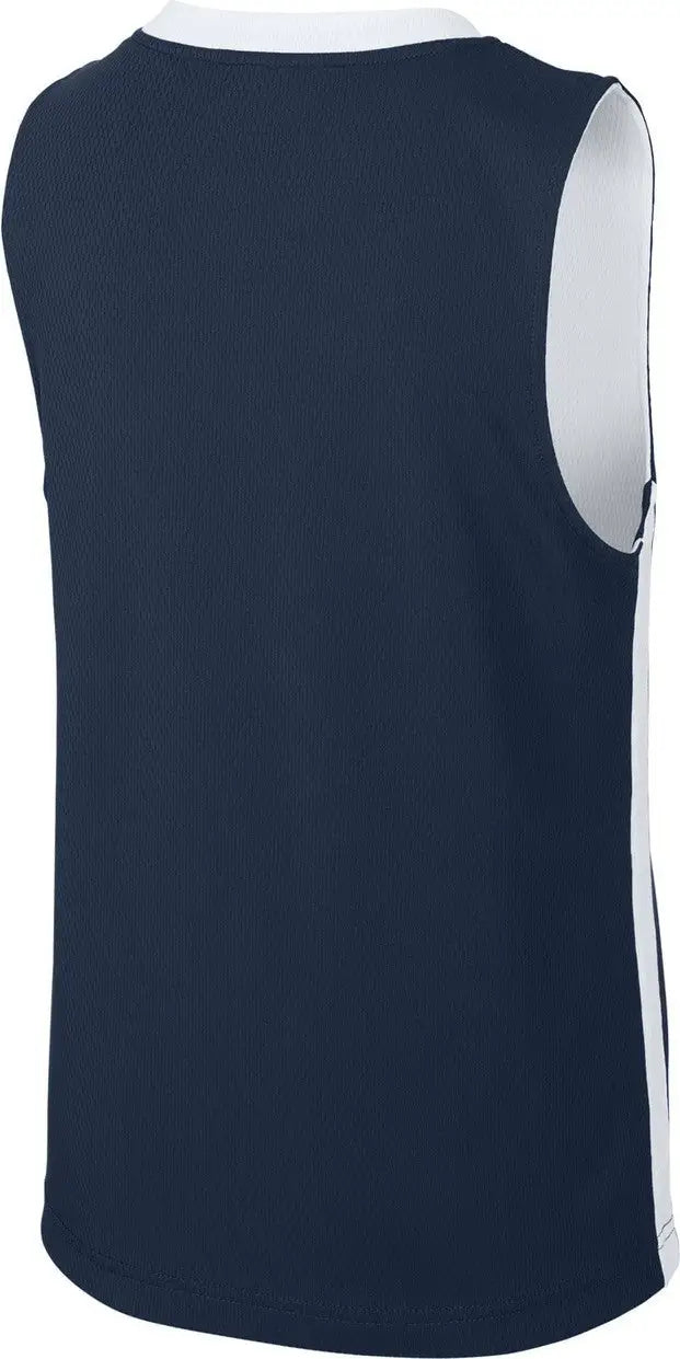 Sport-tek Yst900 Youth Rival Basketball Rev Jersey - True Navy White
