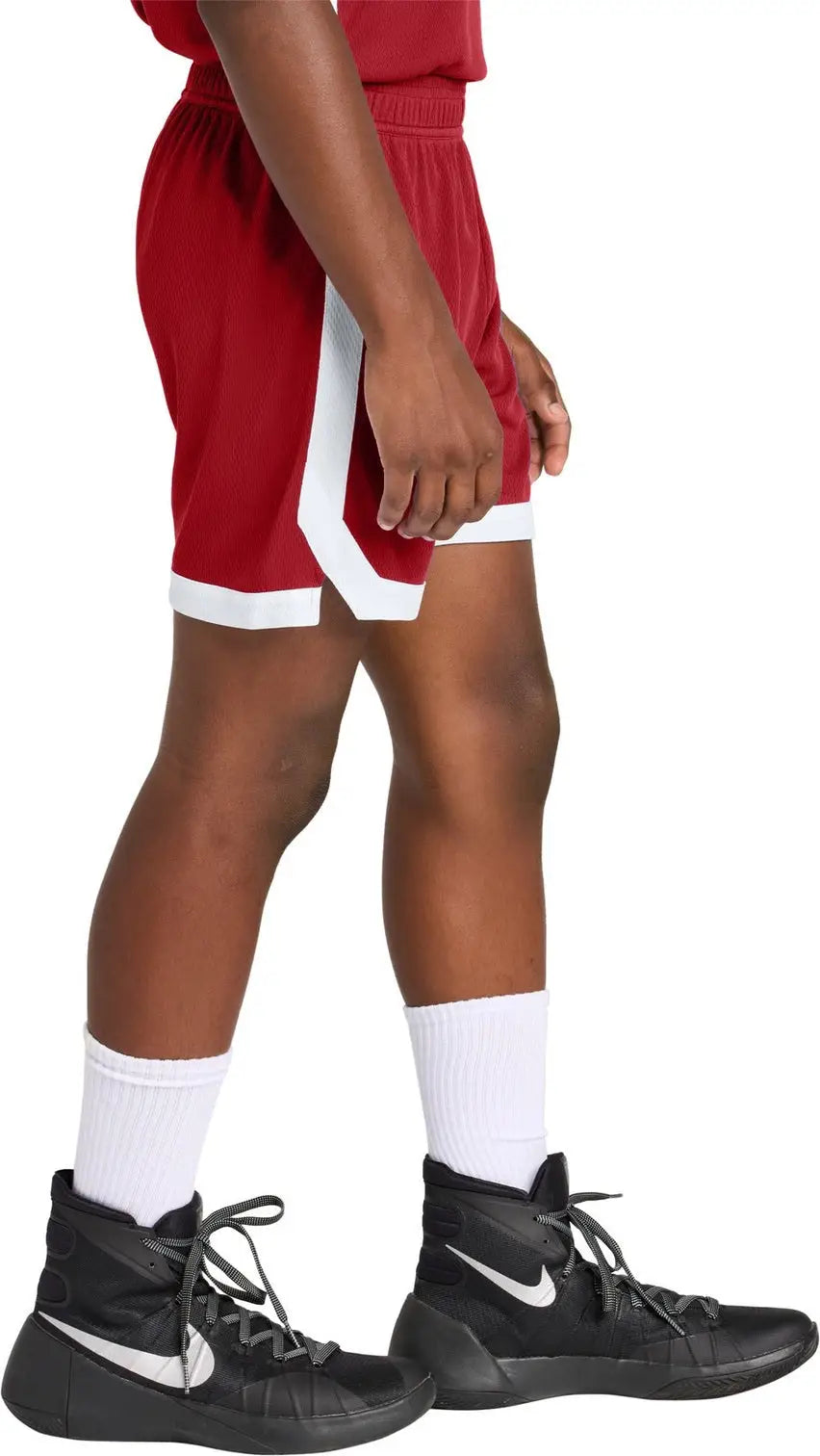 Sport-tek Yst901 Youth Rival Basketball 5’’ Short - Deep Red White